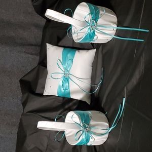 Ring bearer pillow and flower girl basket